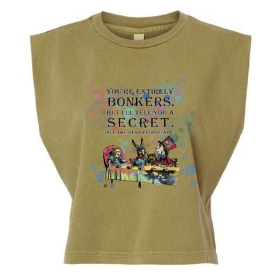 Tea Party Bonkers Quote Alice In Wonderland Garment-Dyed Women's Muscle Tee