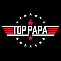 Top Papa Birthday Gun Jet Fathers Day Funny 80s Father Air Flatbill Hat