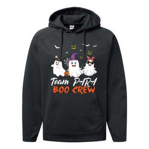 Team Para Boo Crew Halloween Ghost Paraprofessional Teacher Performance Fleece Hoodie