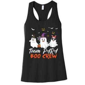 Team Para Boo Crew Halloween Ghost Paraprofessional Teacher Women's Racerback Tank