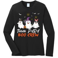 Team Para Boo Crew Halloween Ghost Paraprofessional Teacher Ladies Long Sleeve Shirt