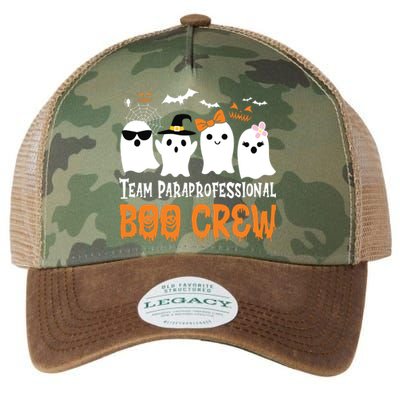 Team Paraprofessional Boo Crew Halloween Ghost Legacy Tie Dye Trucker Hat