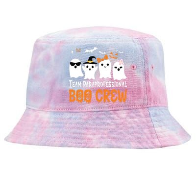 Team Paraprofessional Boo Crew Halloween Ghost Tie-Dyed Bucket Hat