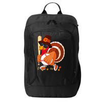 Turkey Playing Baseball Thanksgiving Turkey Baseball Player City Backpack