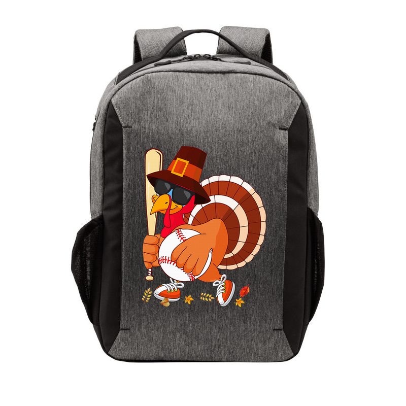 Turkey Playing Baseball Thanksgiving Turkey Baseball Player Vector Backpack