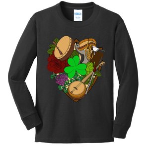 The Pitchers Band Irish Folk Rock Music Logo Kids Long Sleeve Shirt