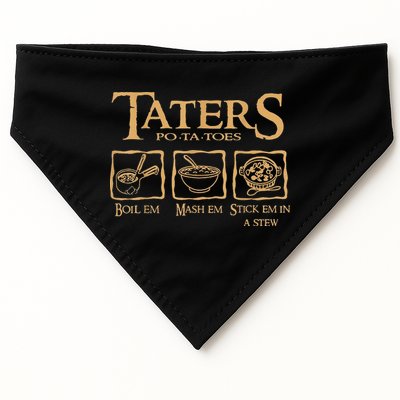 Taters Potatoes Boil Em Mash Em Stick Em In A Stew USA-Made Doggie Bandana
