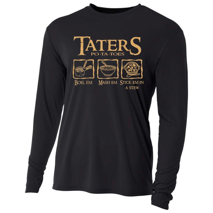 Taters Potatoes Boil Em Mash Em Stick Em In A Stew Cooling Performance Long Sleeve Crew