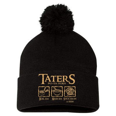 Taters Potatoes Boil Em Mash Em Stick Em In A Stew Pom Pom 12in Knit Beanie