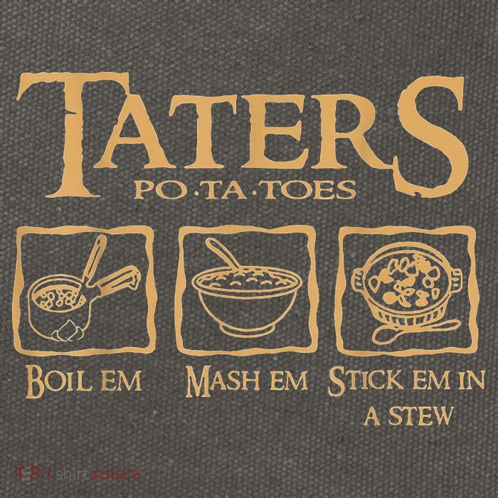 Taters Potatoes Boil Em Mash Em Stick Em In A Stew Cotton Canvas Backpack