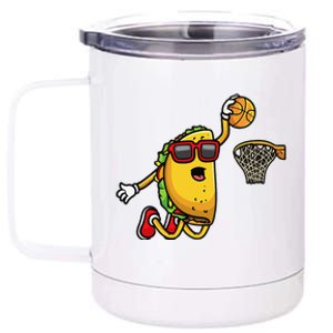 Taco Playing Basketball Mexican Cinco De Mayo 12 oz Stainless Steel Tumbler Cup