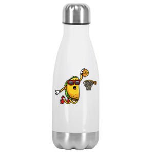 Taco Playing Basketball Mexican Cinco De Mayo Stainless Steel Insulated Water Bottle