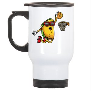 Taco Playing Basketball Mexican Cinco De Mayo Stainless Steel Travel Mug