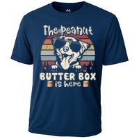 The Peanut Butter Box Is Here Funny Australian Shepherd Cooling Performance Crew T-Shirt