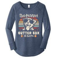 The Peanut Butter Box Is Here Funny Australian Shepherd Women's Perfect Tri Tunic Long Sleeve Shirt