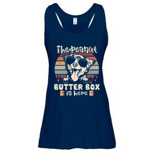 The Peanut Butter Box Is Here Funny Australian Shepherd Ladies Essential Flowy Tank