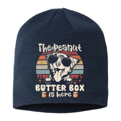 The Peanut Butter Box Is Here Funny Australian Shepherd Sustainable Beanie