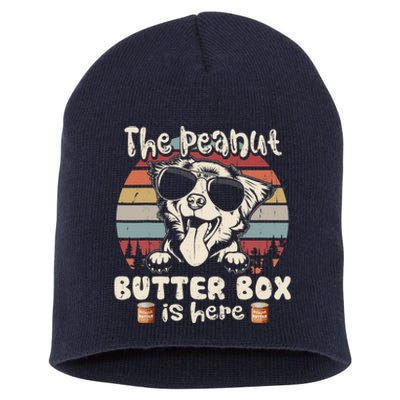 The Peanut Butter Box Is Here Funny Australian Shepherd Short Acrylic Beanie