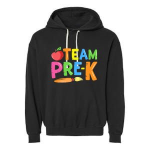 Team Pre-K Back To School Pre Kindergarten Teacher Student Garment-Dyed Fleece Hoodie