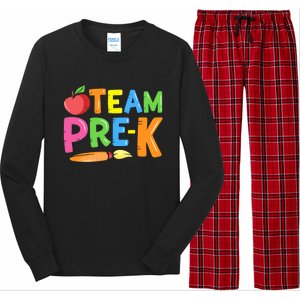 Team Pre-K Back To School Pre Kindergarten Teacher Student Long Sleeve Pajama Set