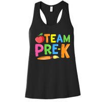 Team Pre-K Back To School Pre Kindergarten Teacher Student Women's Racerback Tank