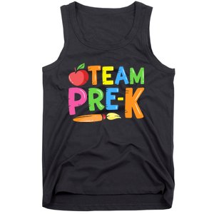 Team Pre-K Back To School Pre Kindergarten Teacher Student Tank Top