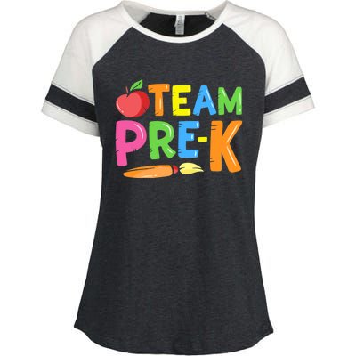 Team Pre-K Back To School Pre Kindergarten Teacher Student Enza Ladies Jersey Colorblock Tee