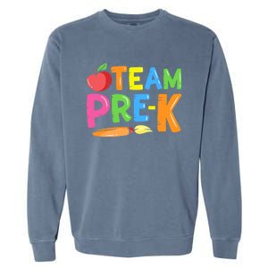 Team Pre-K Back To School Pre Kindergarten Teacher Student Garment-Dyed Sweatshirt