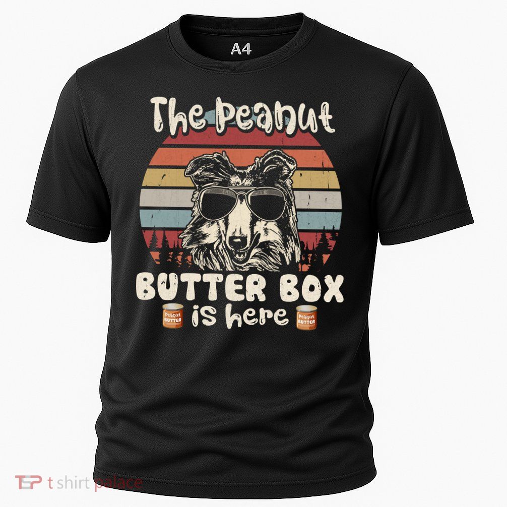The Peanut Butter Box Is Here Funny Rough Collie Lovers Cooling Performance Crew T-Shirt