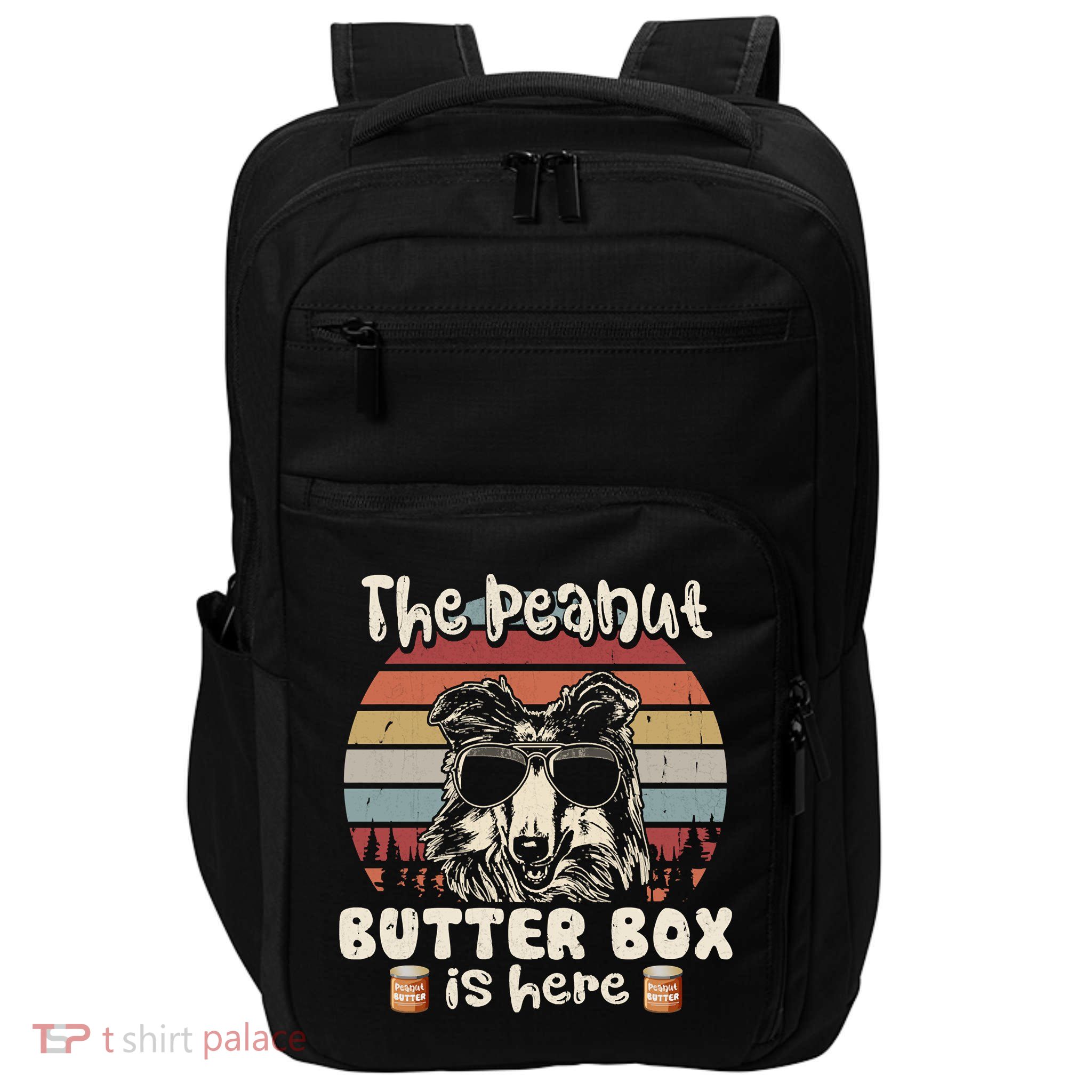 The Peanut Butter Box Is Here Funny Rough Collie Lovers Impact Tech Backpack