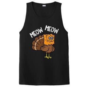 Turkey Paper Bag Meow Funny Thanksgiving Cat Women PosiCharge Competitor Tank