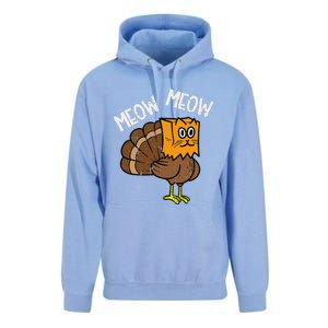 Turkey Paper Bag Meow Funny Thanksgiving Cat Women Unisex Surf Hoodie