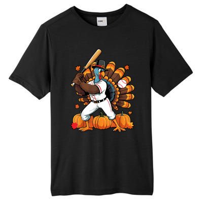 Turkey Playing Baseball Thanksgiving Baseball Player Tall Fusion ChromaSoft Performance T-Shirt