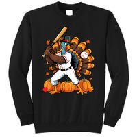 Turkey Playing Baseball Thanksgiving Baseball Player Tall Sweatshirt