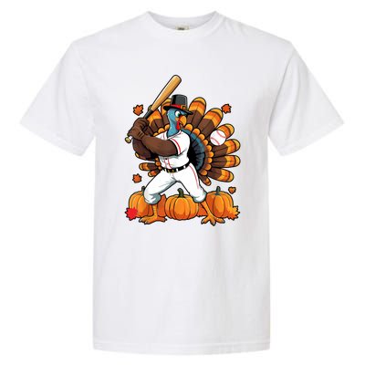 Turkey Playing Baseball Thanksgiving Baseball Player Garment-Dyed Heavyweight T-Shirt