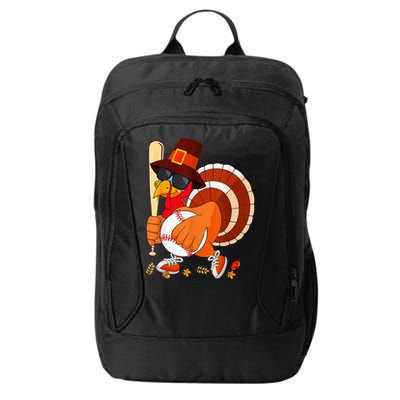 Turkey Playing Baseball Thanksgiving City Backpack