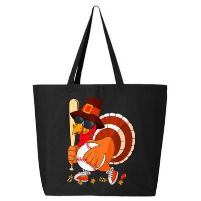 Turkey Playing Baseball Thanksgiving 25L Jumbo Tote