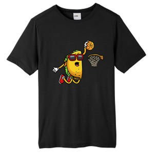 Taco Playing Basketball Mexican Cinco De Mayo Tall Fusion ChromaSoft Performance T-Shirt