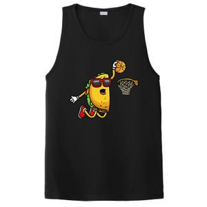 Taco Playing Basketball Mexican Cinco De Mayo PosiCharge Competitor Tank