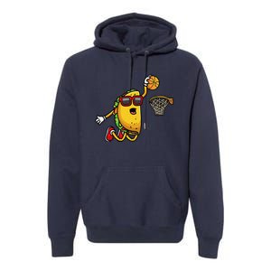 Taco Playing Basketball Mexican Cinco De Mayo Premium Hoodie