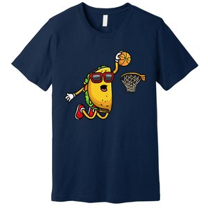 Taco Playing Basketball Mexican Cinco De Mayo Premium T-Shirt