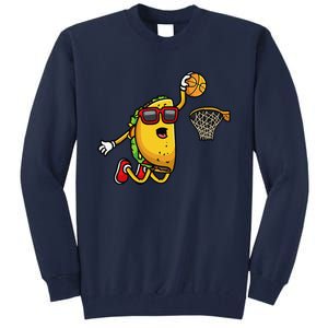 Taco Playing Basketball Mexican Cinco De Mayo Tall Sweatshirt