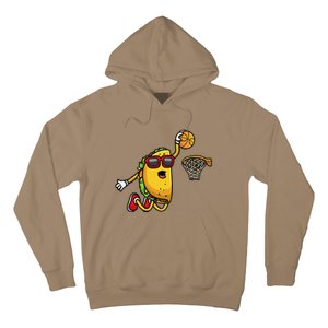 Taco Playing Basketball Mexican Cinco De Mayo Hoodie