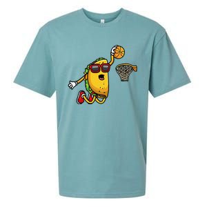 Taco Playing Basketball Mexican Cinco De Mayo Sueded Cloud Jersey T-Shirt