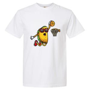 Taco Playing Basketball Mexican Cinco De Mayo Garment-Dyed Heavyweight T-Shirt