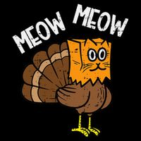 Turkey Paper Bag Meow Funny Thanksgiving Cat Sustainable Bucket Hat