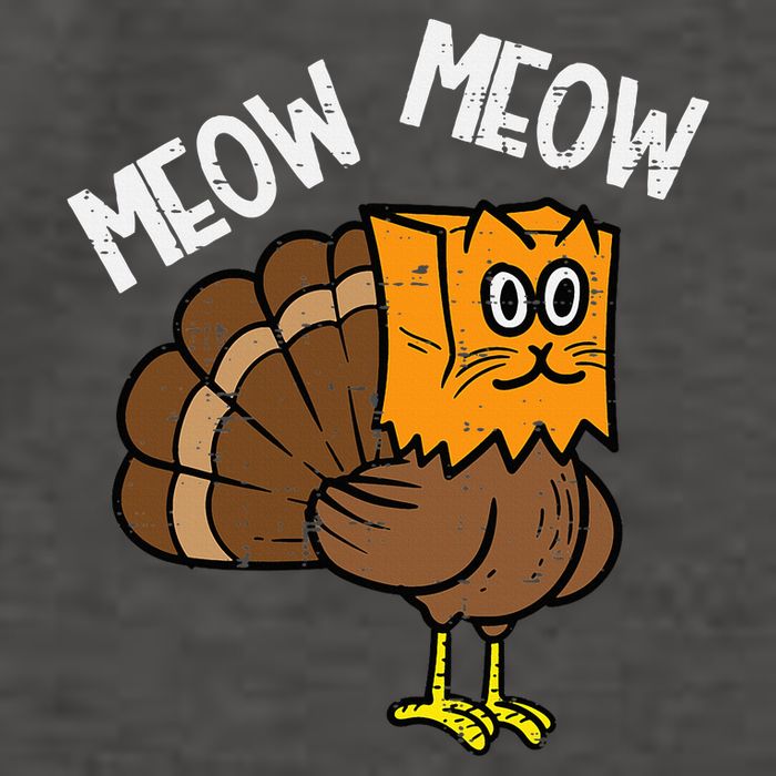 Turkey Paper Bag Meow Funny Thanksgiving Cat Vector Backpack