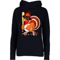 Turkey Playing Baseball Thanksgiving Womens Funnel Neck Pullover Hood