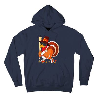 Turkey Playing Baseball Thanksgiving Tall Hoodie