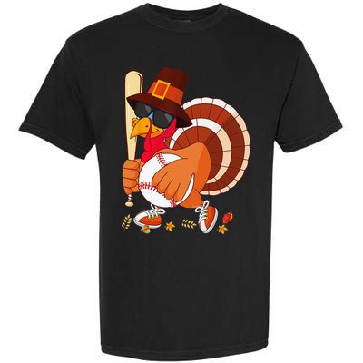 Turkey Playing Baseball Thanksgiving Turkey Baseball Player Garment-Dyed Heavyweight T-Shirt